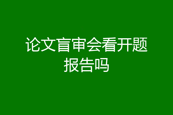 论文盲审会看开题报告吗