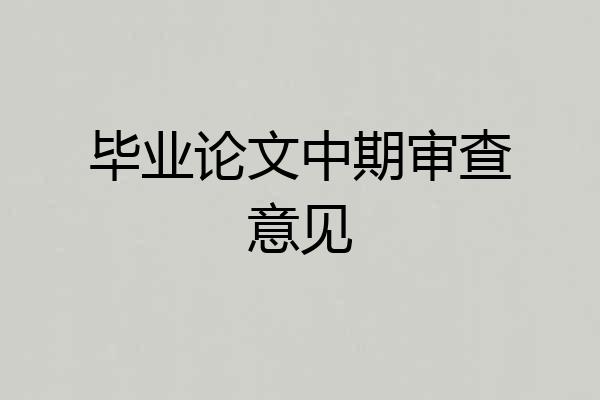 毕业论文中期审查意见