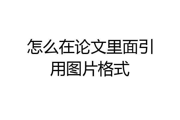 怎么在论文里面引用图片格式