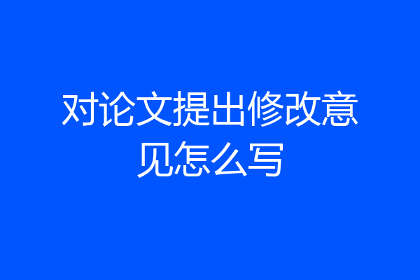 对论文提出修改意见怎么写