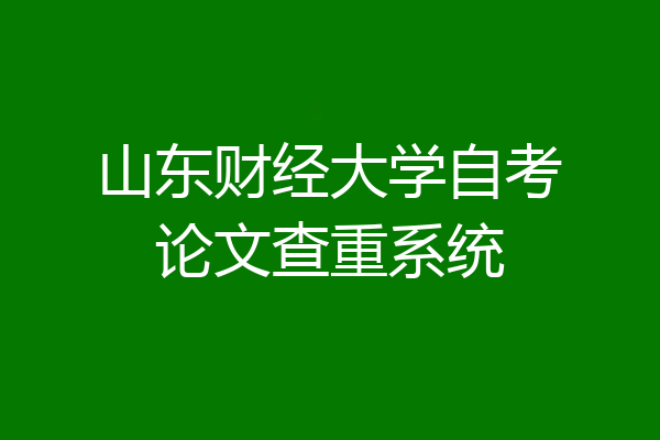 山东财经大学自考论文查重系统