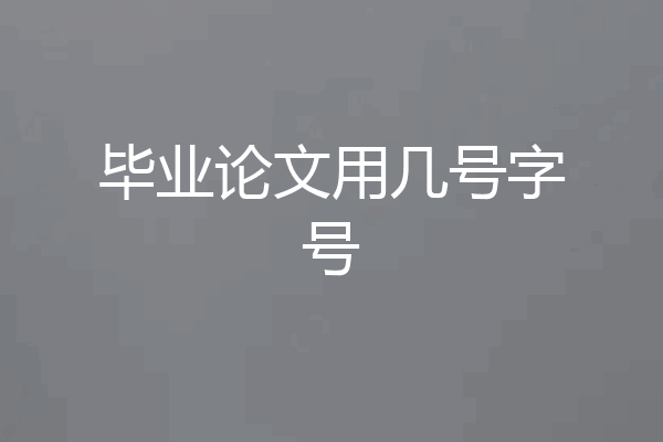 毕业论文用几号字号