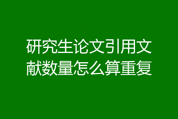 研究生论文引用文献数量怎么算重复