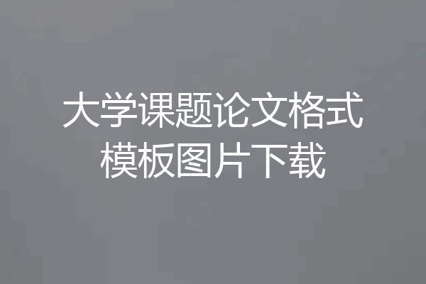 大学课题论文格式模板图片下载