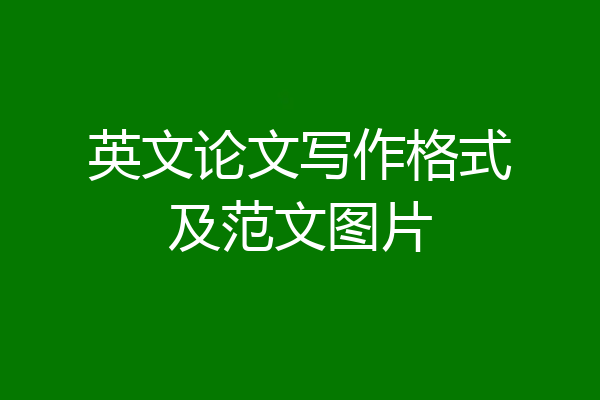 英文论文写作格式及范文图片