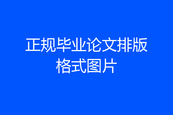 正规毕业论文排版格式图片