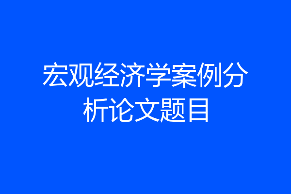 宏观经济学案例分析论文题目