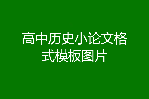 高中历史小论文格式模板图片