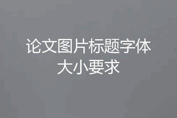 论文图片标题字体大小要求