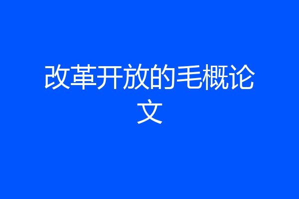 改革开放的毛概论文