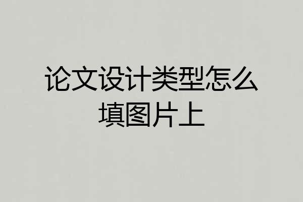 论文设计类型怎么填图片上