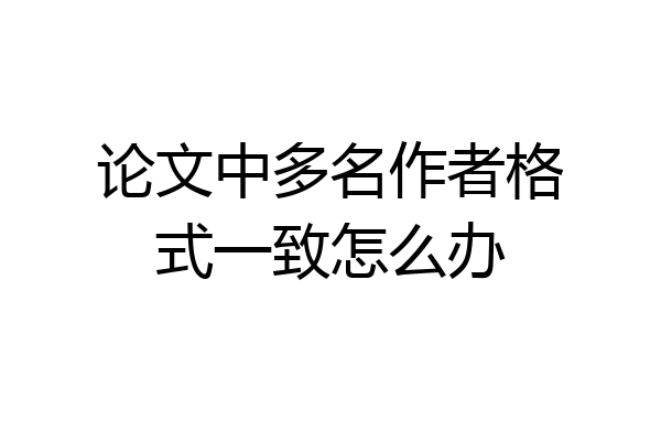 论文中多名作者格式一致怎么办