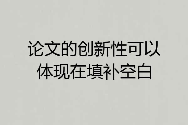 论文的创新性可以体现在填补空白