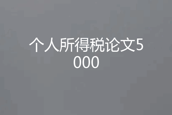 个人所得税论文5000