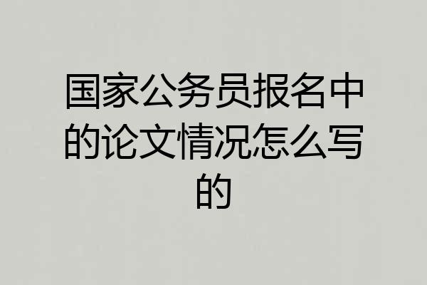 国家公务员报名中的论文情况怎么写的