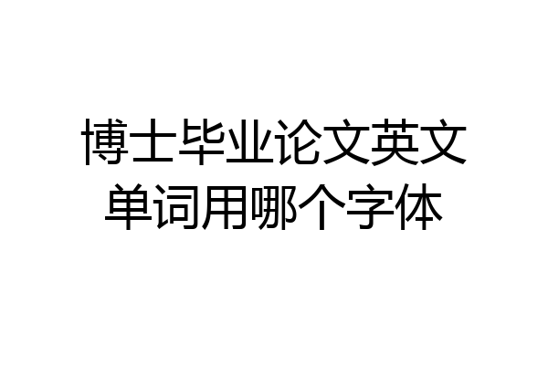 博士毕业论文英文单词用哪个字体