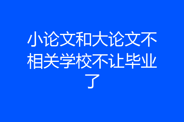 小论文和大论文不相关学校不让毕业了