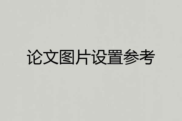 论文图片设置参考