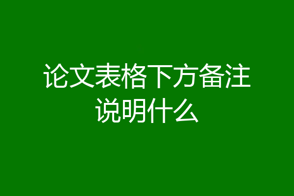 论文表格下方备注说明什么