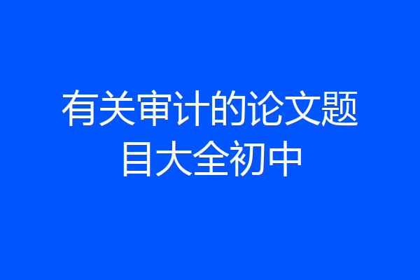 有关审计的论文题目大全初中