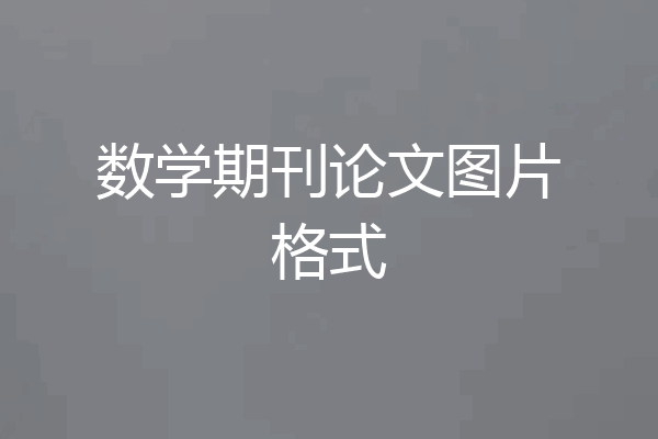 数学期刊论文图片格式