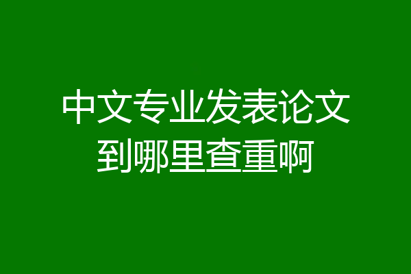 中文专业发表论文到哪里查重啊