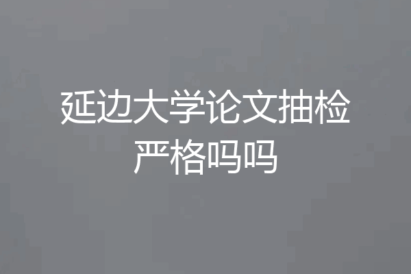 延边大学论文抽检严格吗吗