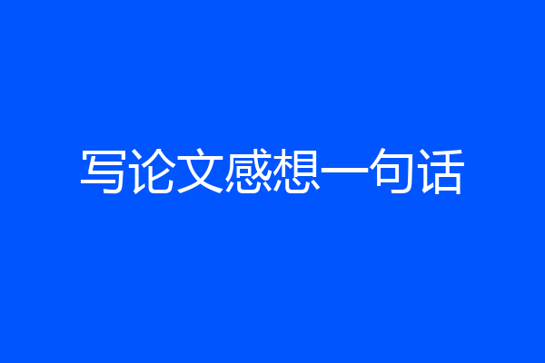 写论文感想一句话