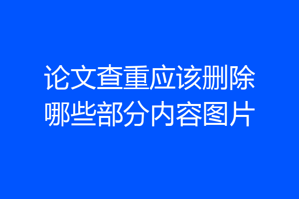 论文查重应该删除哪些部分内容图片