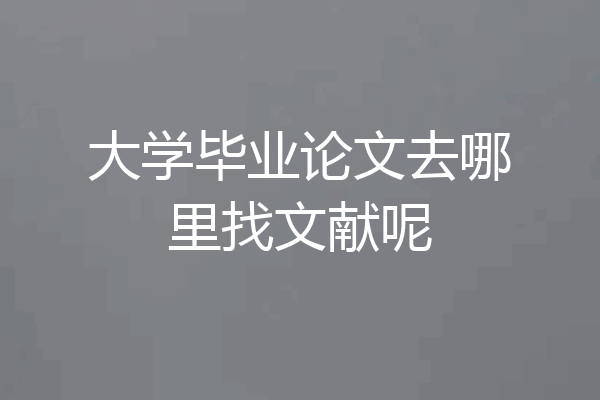 大学毕业论文去哪里找文献呢