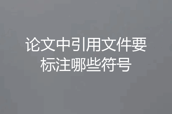 论文中引用文件要标注哪些符号