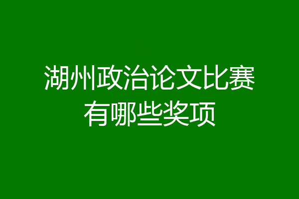 湖州政治论文比赛有哪些奖项
