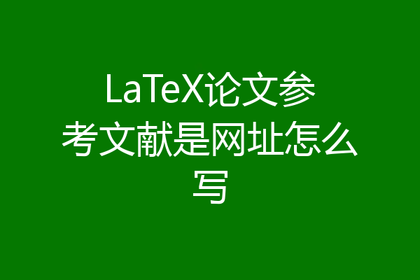 LaTeX论文参考文献是网址怎么写