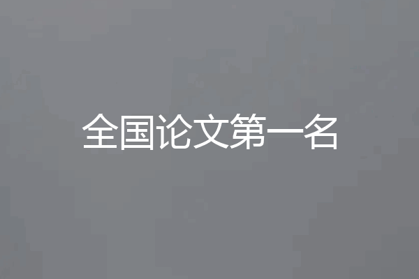 全国论文第一名