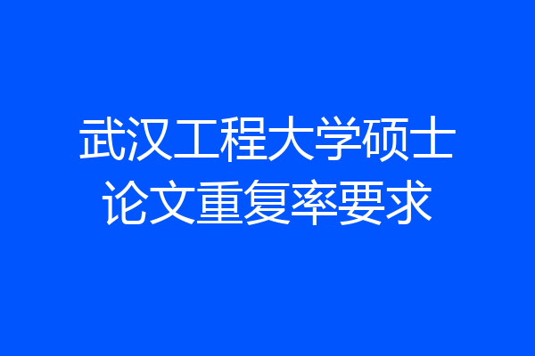 武汉工程大学硕士论文重复率要求