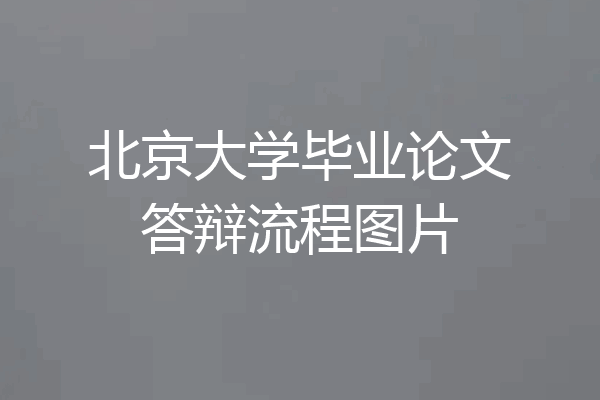 北京大学毕业论文答辩流程图片