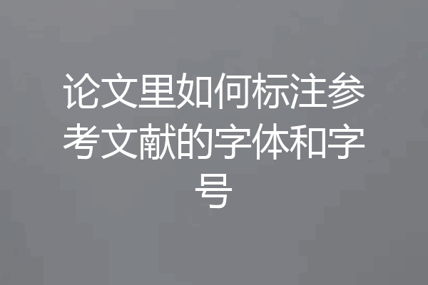 论文里如何标注参考文献的字体和字号