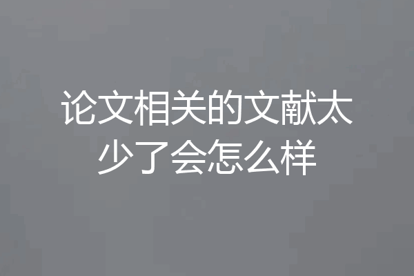 论文相关的文献太少了会怎么样