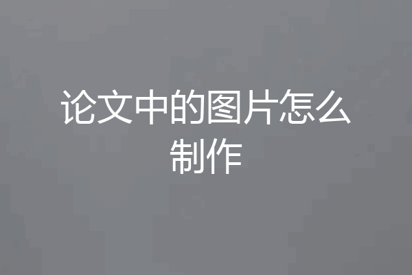 论文中的图片怎么制作