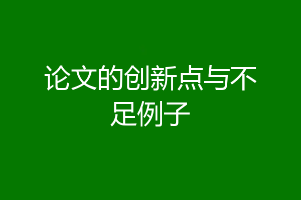 论文的创新点与不足例子