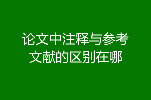 论文中注释与参考文献的区别在哪