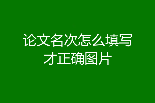 论文名次怎么填写才正确图片
