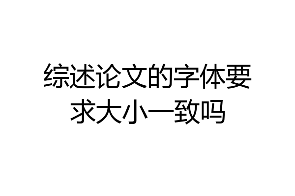 综述论文的字体要求大小一致吗