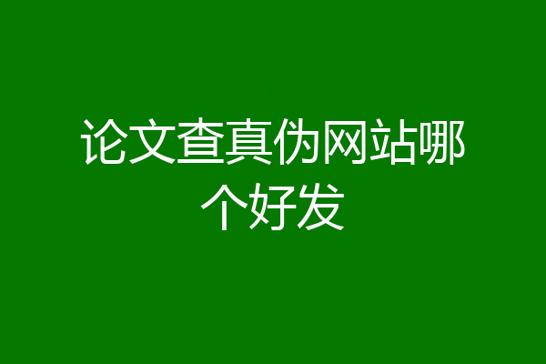 论文查真伪网站哪个好发