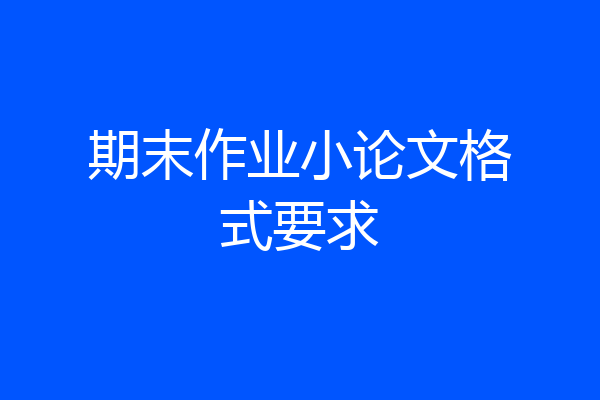 期末作业小论文格式要求