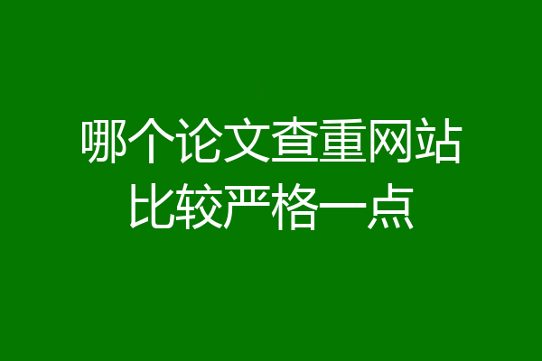 哪个论文查重网站比较严格一点