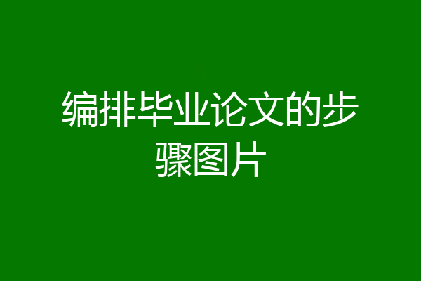 编排毕业论文的步骤图片