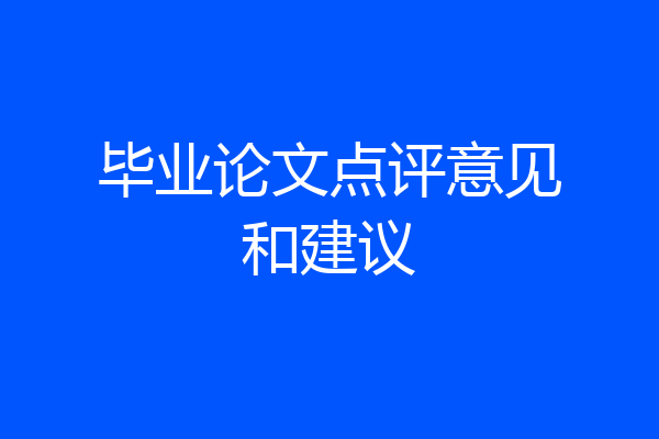 毕业论文点评意见和建议