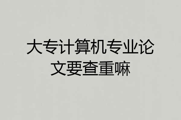 大专计算机专业论文要查重嘛