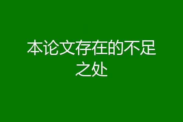 本论文存在的不足之处